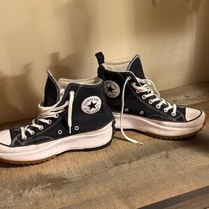Converse Black & White Elevated Platform High Top Sneakers